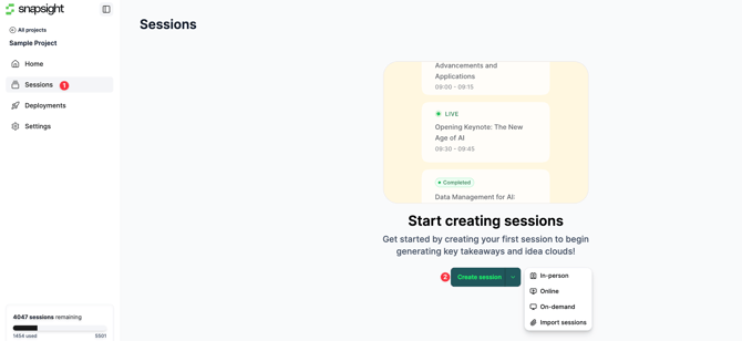 Session uploadcreation